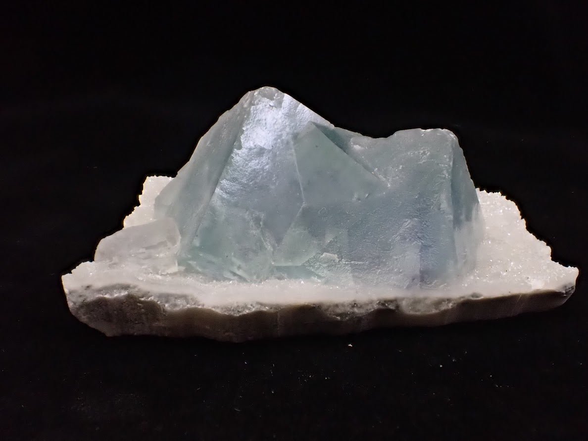 Blue Jelly Fluorite with Phantom on Quartz Matrix – Yaogangxian Mine (YGX), China - Legacy Crystals and Minerals