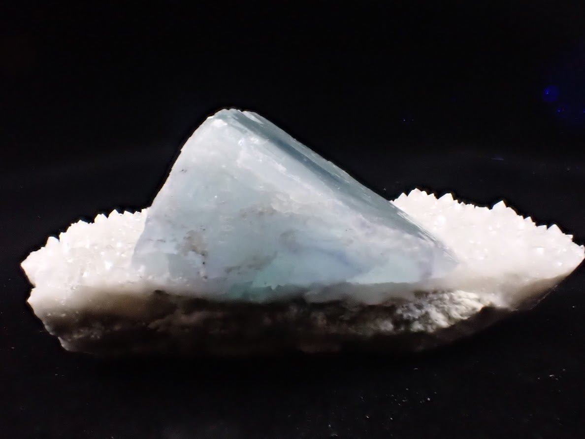 Blue Jelly Fluorite with Phantom on Quartz Matrix – Yaogangxian Mine (YGX), China - Legacy Crystals and Minerals