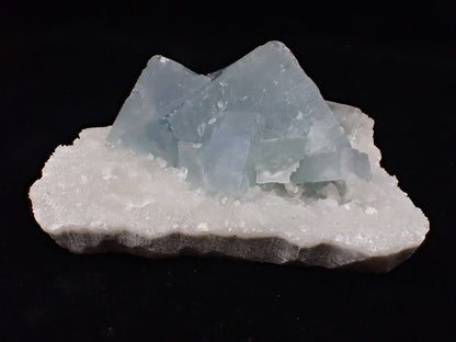 Blue Jelly Fluorite with Phantom on Quartz Matrix – Yaogangxian Mine (YGX), China - Legacy Crystals and Minerals
