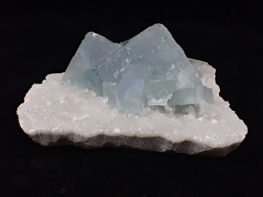 Blue Jelly Fluorite with Phantom on Quartz Matrix – Yaogangxian Mine (YGX), China - Legacy Crystals and Minerals