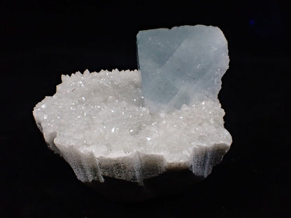 Blue Jelly Fluorite with Phantom on Quartz Matrix – Yaogangxian Mine (YGX), China - Legacy Crystals and Minerals