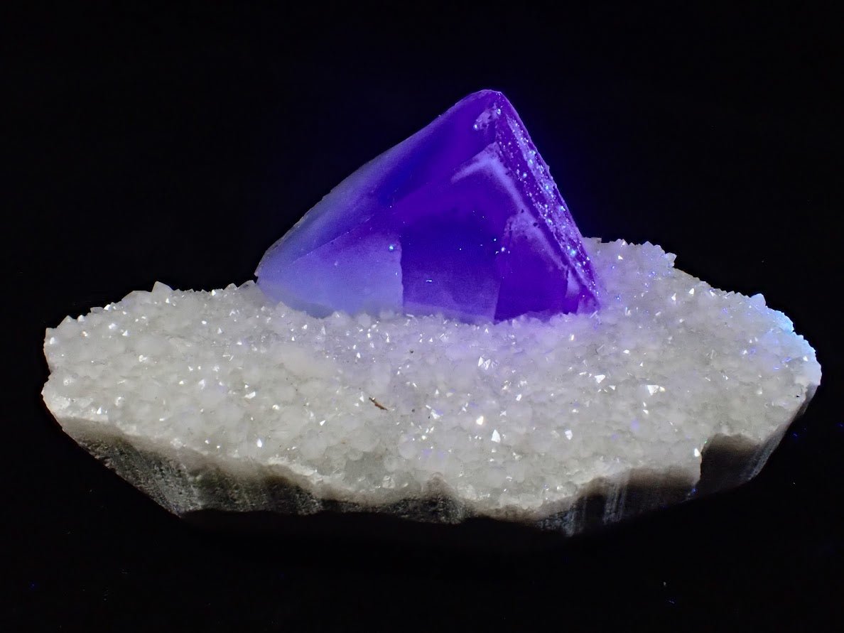 Blue Jelly Fluorite with Phantom on Quartz Matrix – Yaogangxian Mine (YGX), China - Legacy Crystals and Minerals