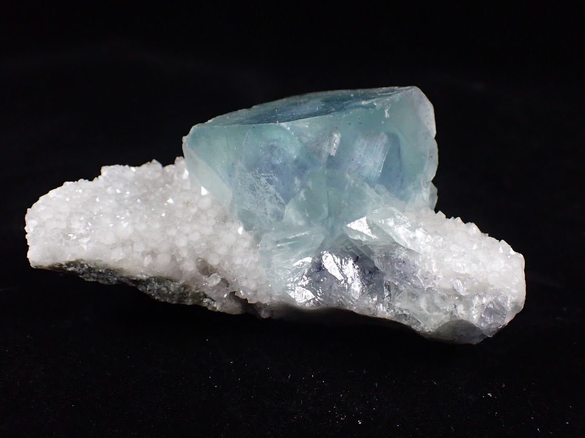 Blue Jelly Fluorite with Phantom on Quartz Matrix – Yaogangxian Mine (YGX), China - Legacy Crystals and Minerals
