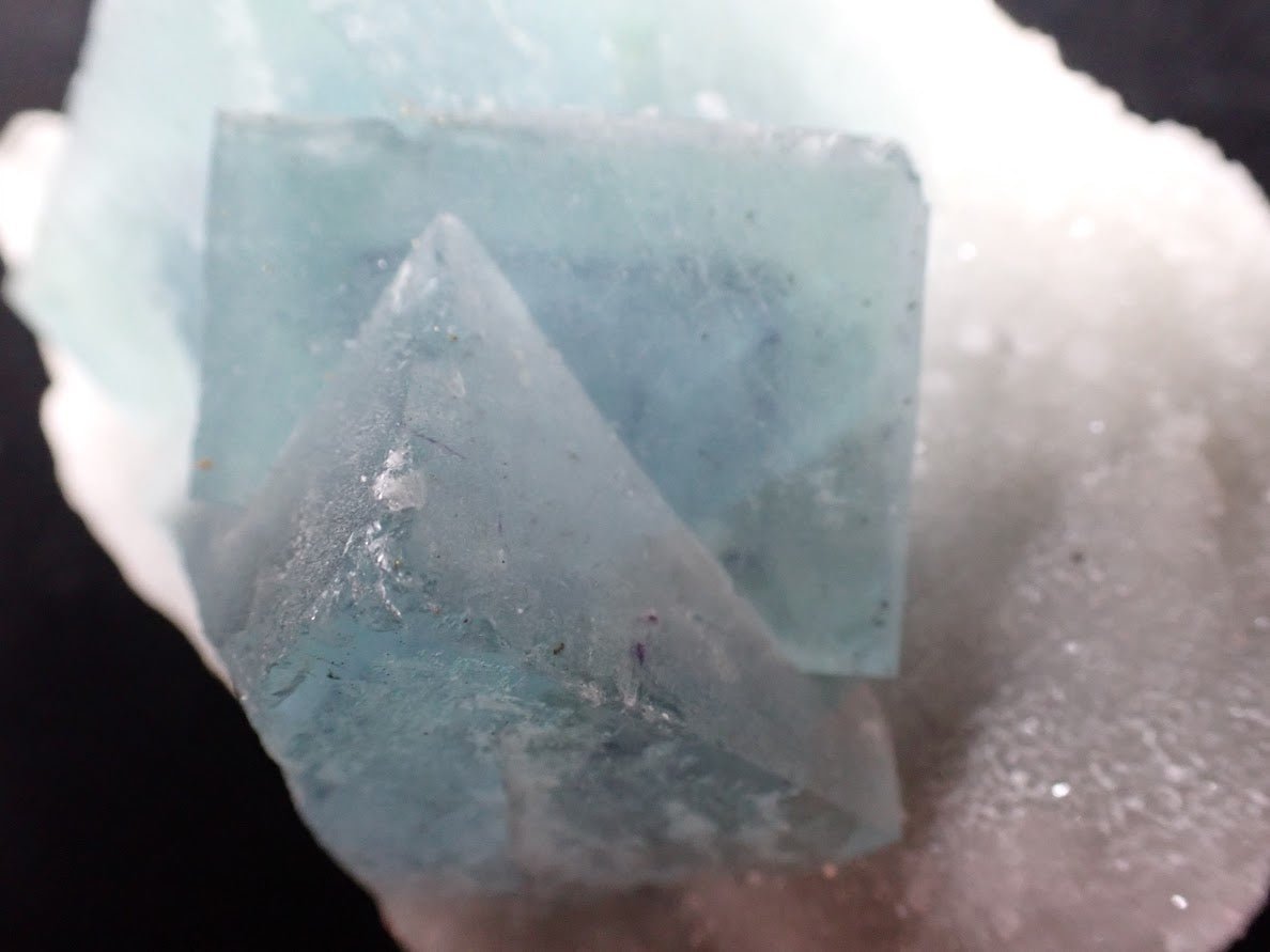Blue Jelly Fluorite with Phantom on Quartz Matrix – Yaogangxian Mine (YGX), China - Legacy Crystals and Minerals