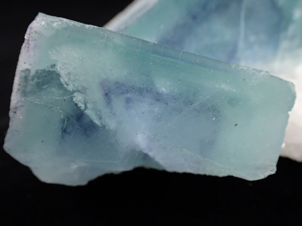 Blue Jelly Fluorite with Phantom Zoning on Quartz – Yaogangxian Mine, China - Legacy Crystals and Minerals