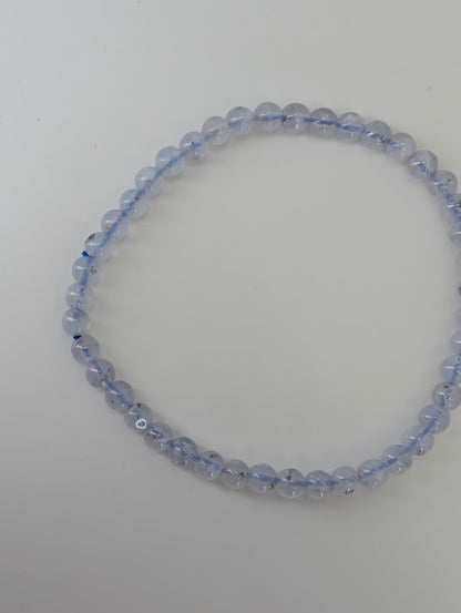Top view of 4.5mm blue lace agate bracelet