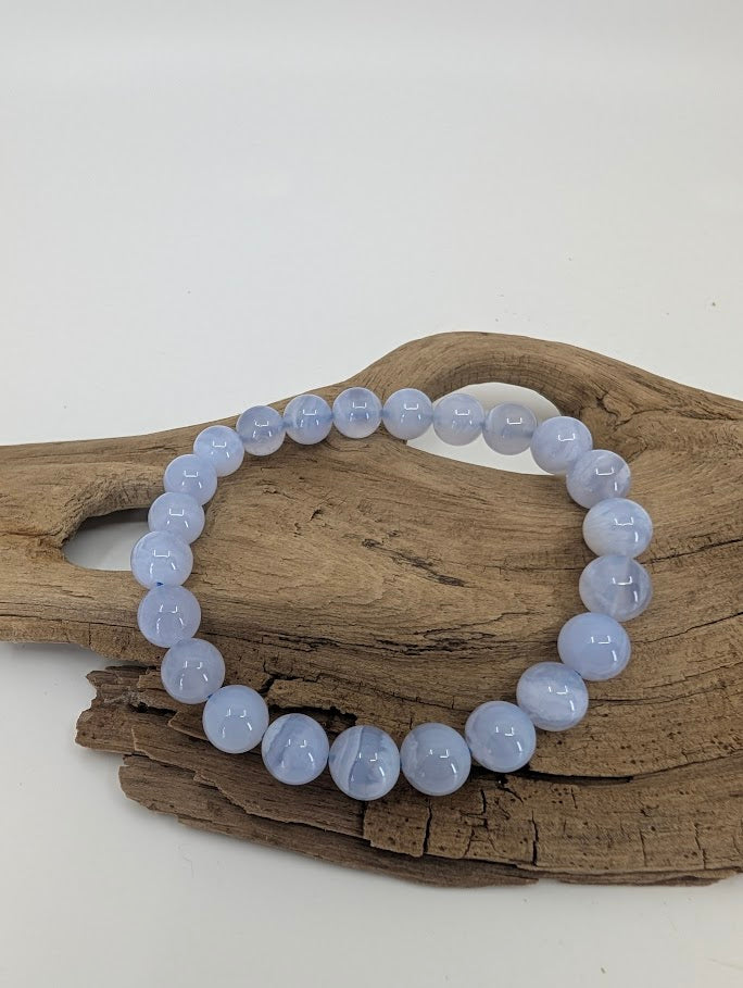 8MM blue lace agate bracelet