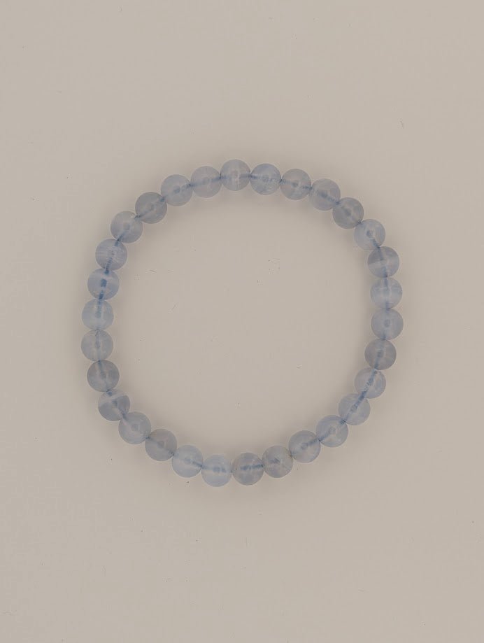 Blue Lace Agate Bracelet – Chip & 6mm Beads - Legacy Crystals and Minerals