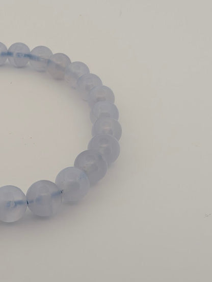 Blue Lace Agate Bracelet – Chip & 6mm Beads - Legacy Crystals and Minerals