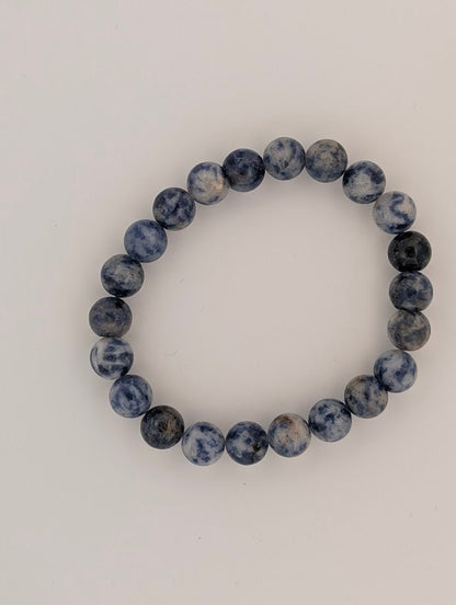 Blue Point Bracelet – 6mm & 8mm Beads - Legacy Crystals and Minerals