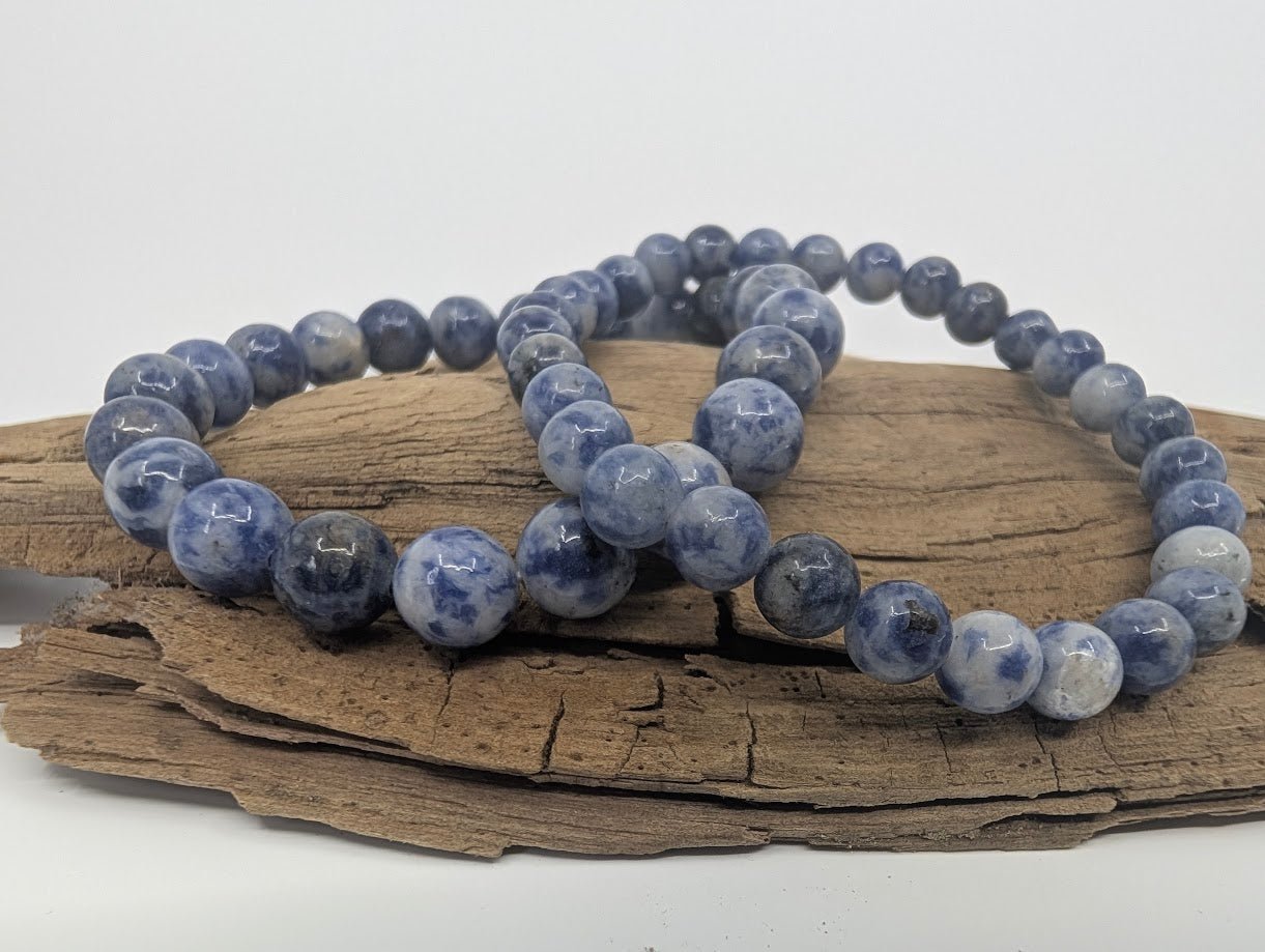 Blue Point Bracelet – 6mm & 8mm Beads - Legacy Crystals and Minerals
