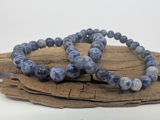 Blue Point Bracelet – 6mm & 8mm Beads - Legacy Crystals and Minerals