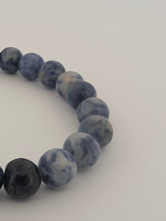 Blue Point Bracelet – 6mm & 8mm Beads - Legacy Crystals and Minerals