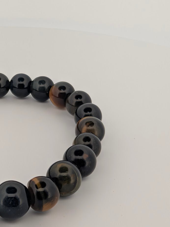 Blue Tiger Eye Bracelet – 8mm Round Bead - Legacy Crystals and Minerals