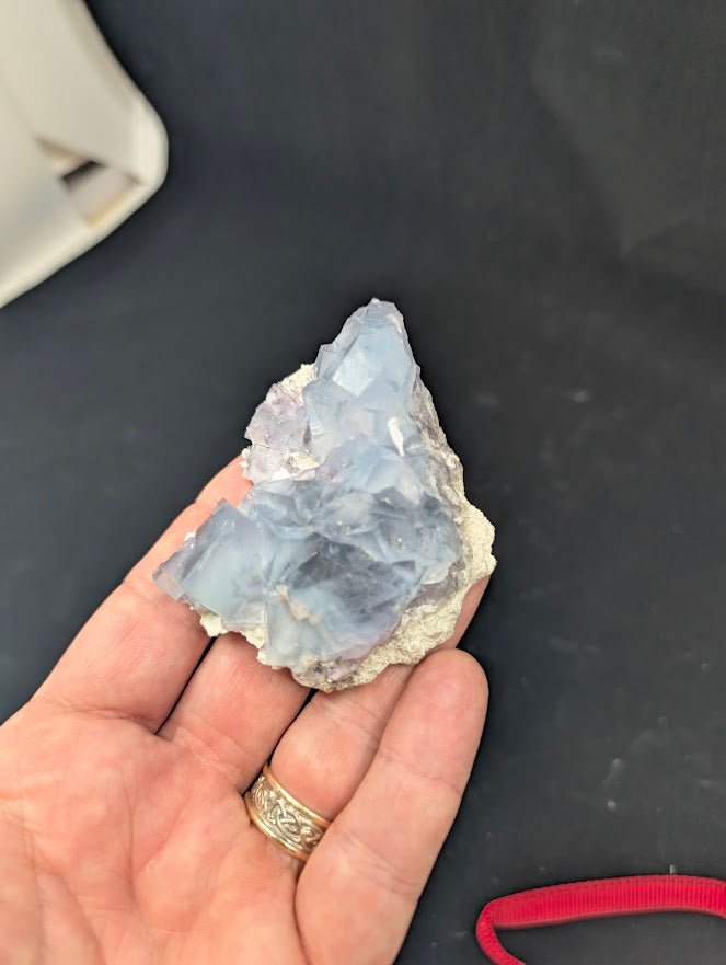 Blue - Violet Fluorite on Matrix – YGX Mine, China - Legacy Crystals and Minerals