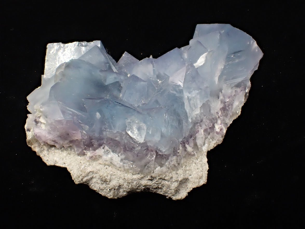 Blue - Violet Fluorite on Matrix – YGX Mine, China - Legacy Crystals and Minerals