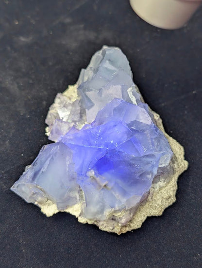 Blue - Violet Fluorite on Matrix – YGX Mine, China - Legacy Crystals and Minerals