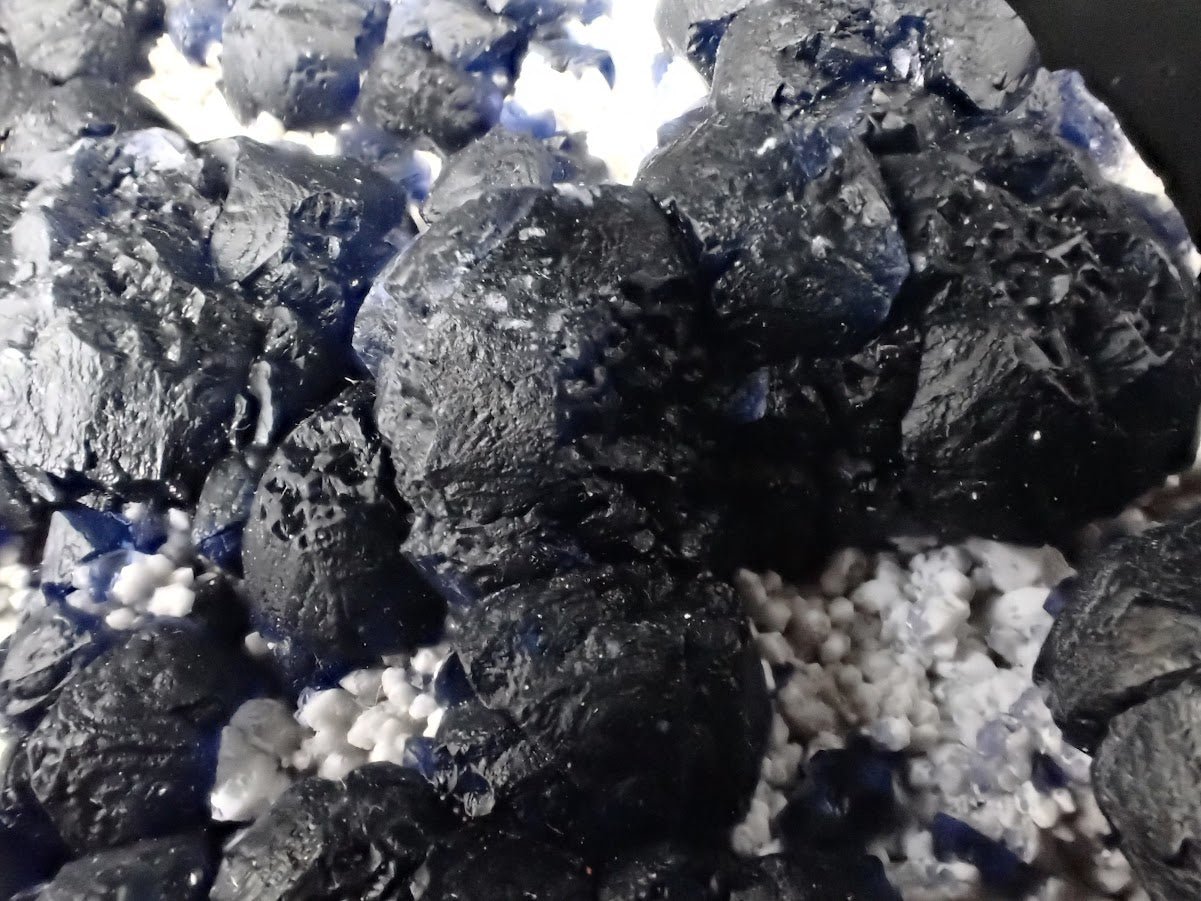 Botryoidal Blueberry Fluorite on White Matrix – Huanggang Mine, Inner Mongolia 5 x 3 inches 353 grams - Legacy Crystals and Minerals