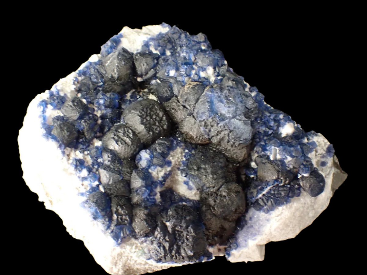 Botryoidal Blueberry Fluorite with Sharp Crystal Zoning Huanggang Mine, Inner Mongolia 3.5 x 3 inches 276 grams - Legacy Crystals and Minerals