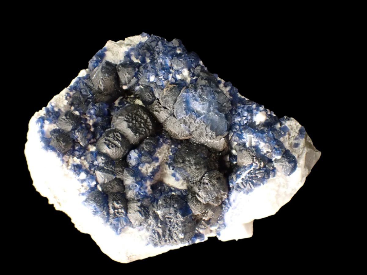 Botryoidal Blueberry Fluorite with Sharp Crystal Zoning Huanggang Mine, Inner Mongolia 3.5 x 3 inches 276 grams - Legacy Crystals and Minerals