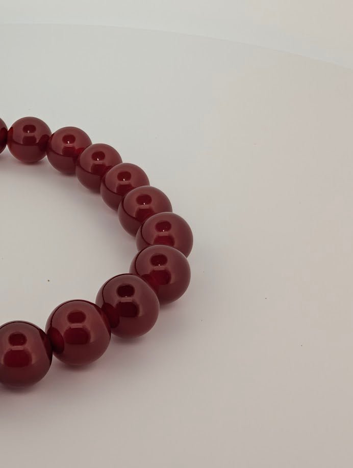 Carnelian Bracelet – 8mm Polished Beads - Legacy Crystals and Minerals