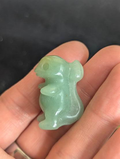 Side profile of a Green Aventurine Charmeleon showing the stone's natural shimmer.