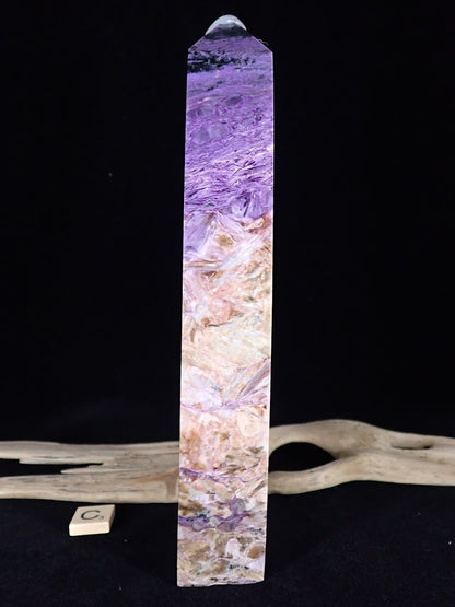 Back view of the 9-inch Tower C showing the full height of the stone structure.