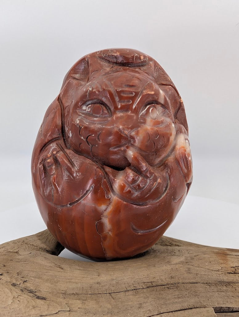 High-impact frontal view of the Chicken-blood Dragon representing success and life-force energy.