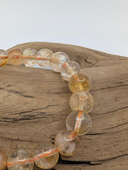 Citrine Bracelet – 8mm Polished Beads - Legacy Crystals and Minerals