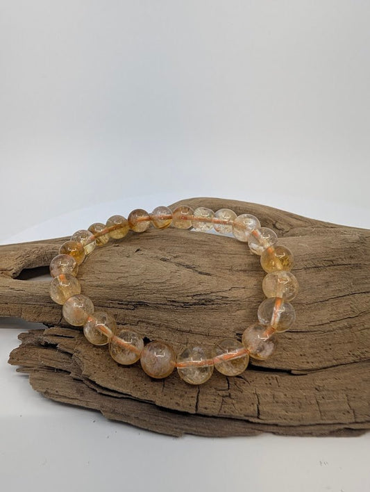 Citrine Bracelet – 8mm Polished Beads - Legacy Crystals and Minerals