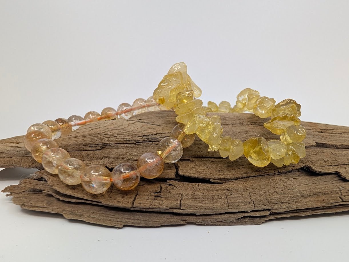 Citrine Bracelet – 8mm Polished Beads & Natural Chip - Legacy Crystals and Minerals