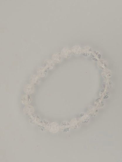 Clear Crackle Quartz Bracelet — 6mm & 8mm Beads - Legacy Crystals and Minerals