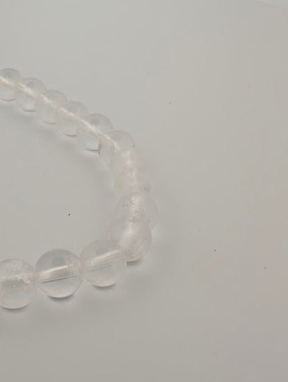 Clear Crackle Quartz Bracelet — 6mm & 8mm Beads - Legacy Crystals and Minerals