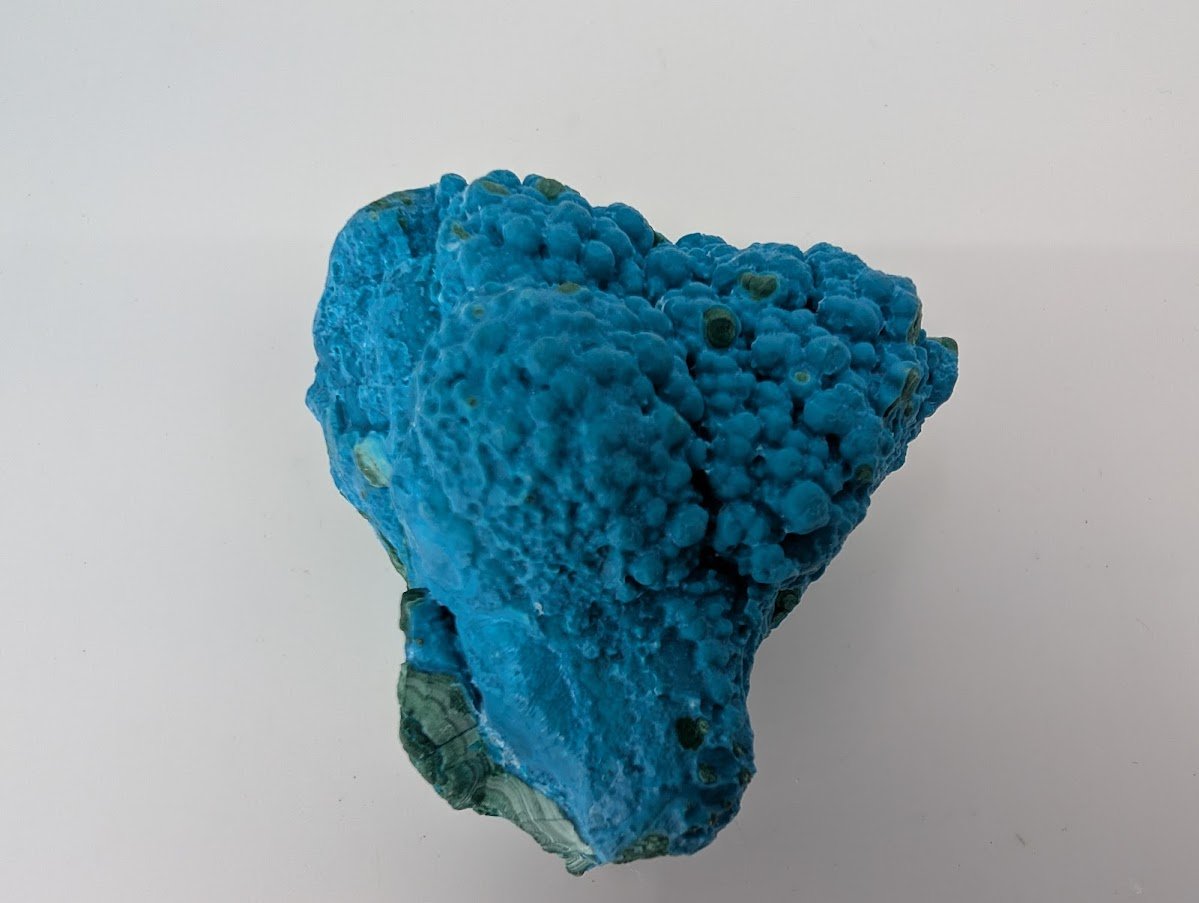 Congo Chrysocolla with Malachite – Botryoidal Specimen with Exposed Veins & Growth Rings (434g) - Legacy Crystals and Minerals