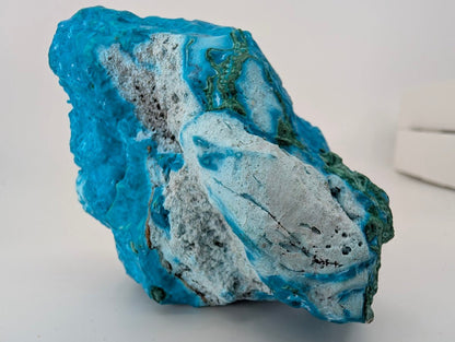 Congo Chrysocolla with Malachite – Botryoidal Specimen with Exposed Veins & Growth Rings (434g) - Legacy Crystals and Minerals