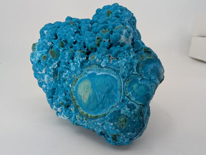 Congo Chrysocolla with Malachite – Botryoidal Specimen with Exposed Veins & Growth Rings (434g) - Legacy Crystals and Minerals