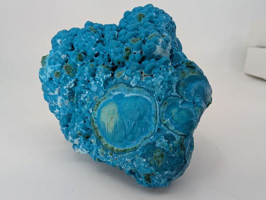 Congo Chrysocolla with Malachite – Botryoidal Specimen with Exposed Veins & Growth Rings (434g) - Legacy Crystals and Minerals