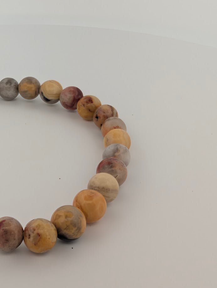 Crazy Lace Agate Bracelet – 6mm & 8mm Polished Beads - Legacy Crystals and Minerals