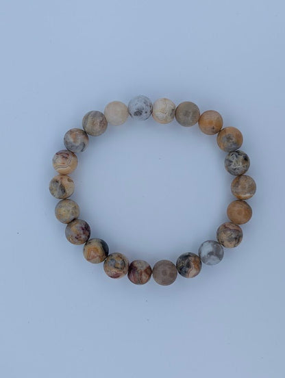 Crazy Lace Agate Bracelet – 6mm & 8mm Polished Beads - Legacy Crystals and Minerals