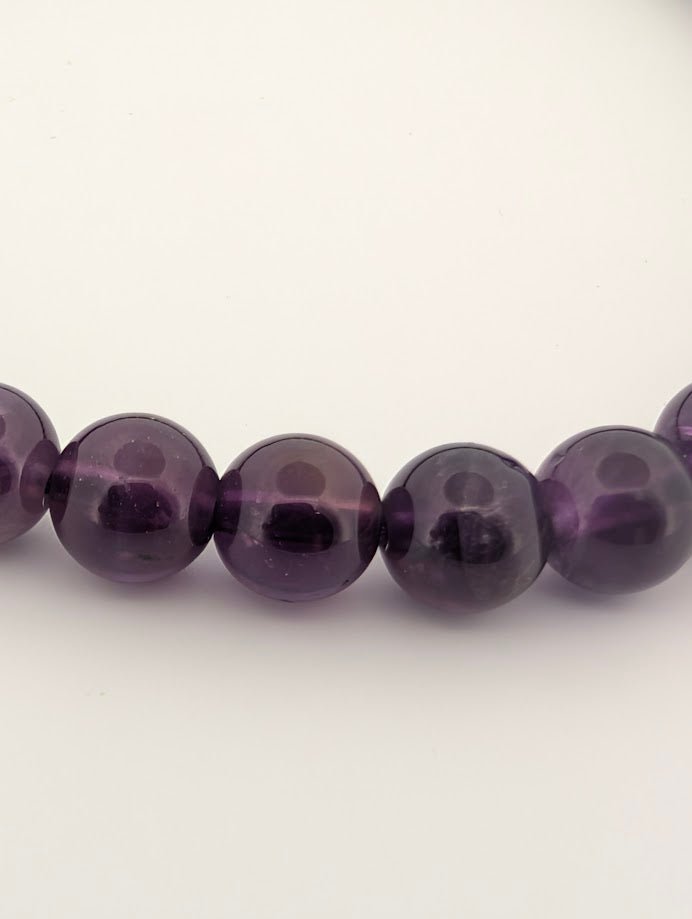 Deep Purple Amethyst Bracelet — 6mm & 8mm Beads - Legacy Crystals and Minerals