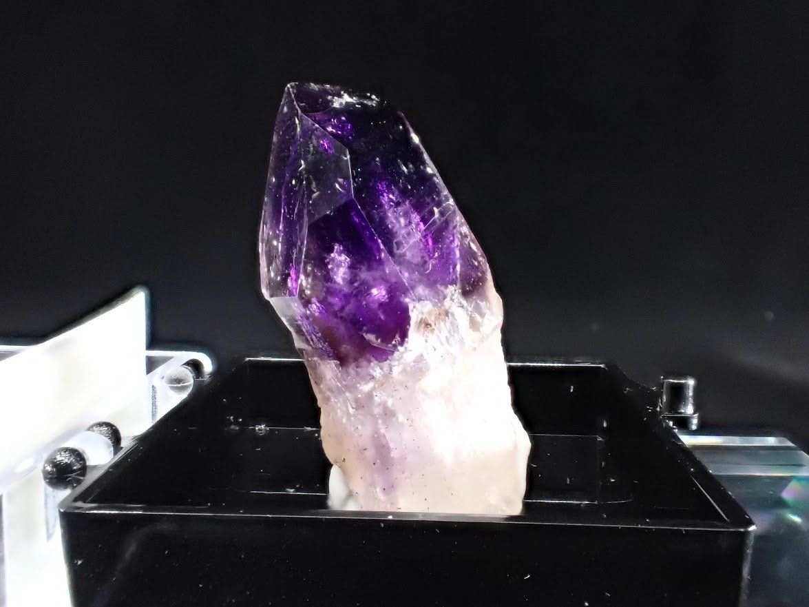 Deep Purple Amethyst – Goboboseb Mountains, Namibia – High Saturation Miniature Specimen (25mm) - Legacy Crystals and Minerals
