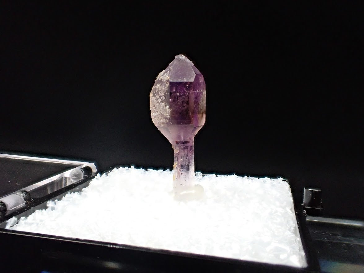 Deep Purple Amethyst Scepter with Analcime – Goboboseb Mountains, Namibia – Micro Specimen (19mm) - Legacy Crystals and Minerals