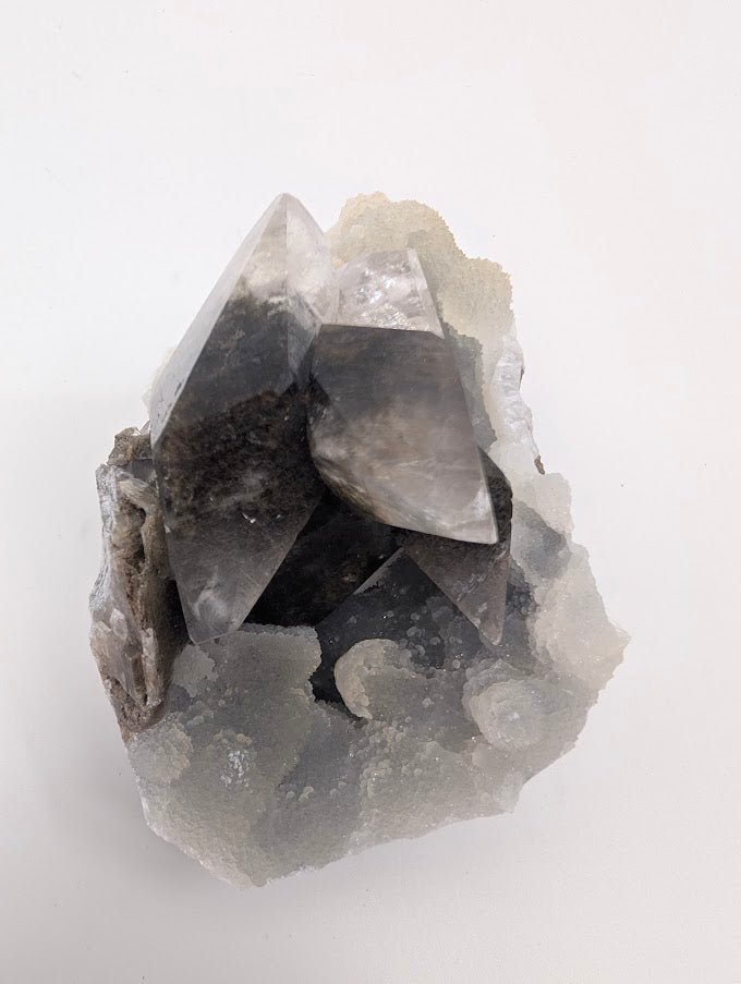 Dogtooth Calcite with Dendritic Inclusions and Sugar Sphalerite – Fujian, China - Legacy Crystals and Minerals