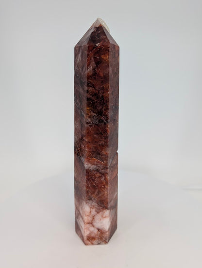 Fire Quartz tower – full front view, 18.5 cm