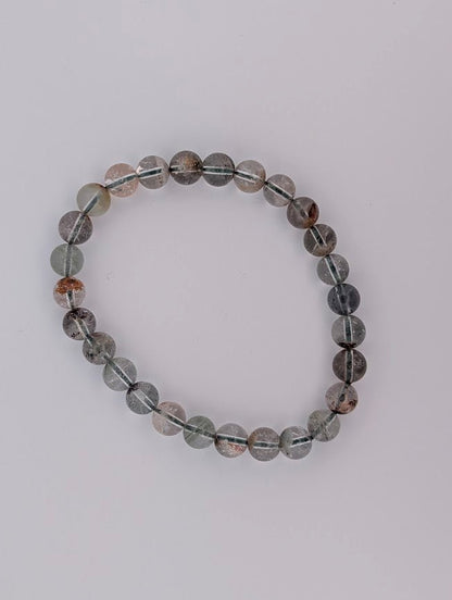 Garden Quartz Bracelet — 7–11mm (Lodolite / Scenic Quartz) - Legacy Crystals and Minerals