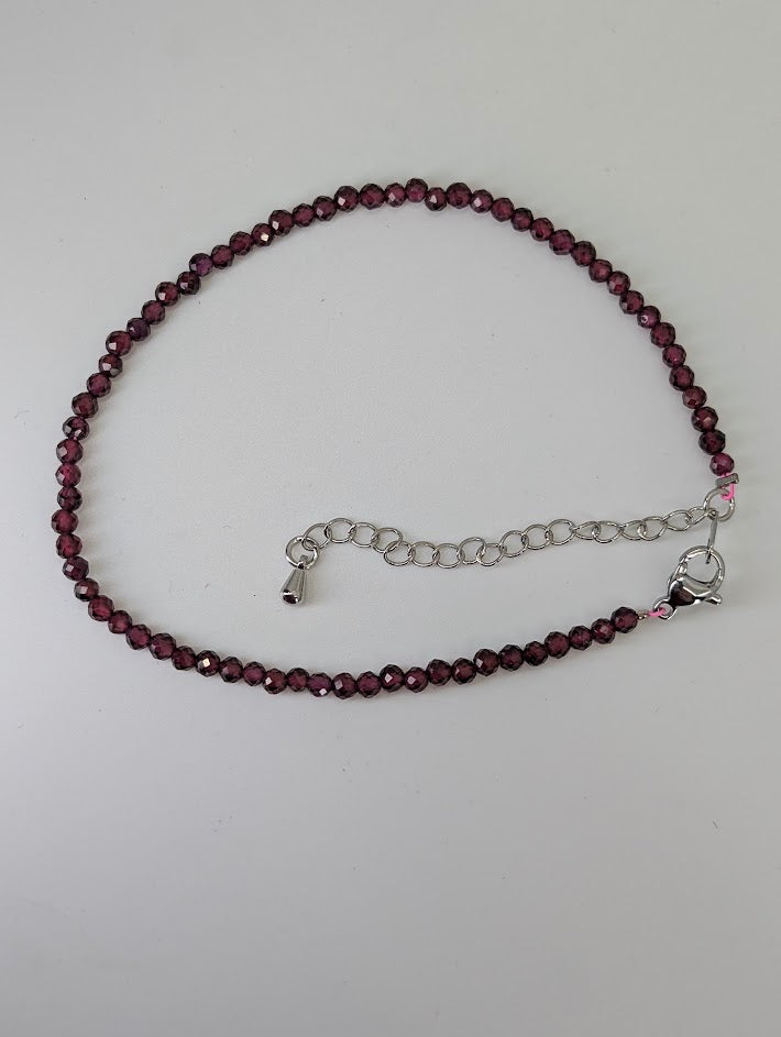 Natural garnet bracelet with micro-faceted beads