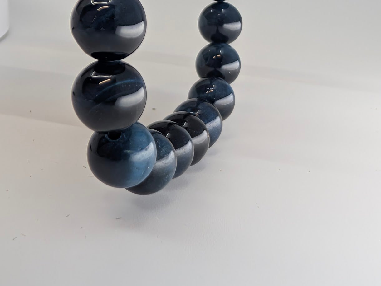 Gemstone Quality Blue Tiger Eye Bracelet – 8mm Polished Beads (Hawk’s Eye) - Legacy Crystals and Minerals