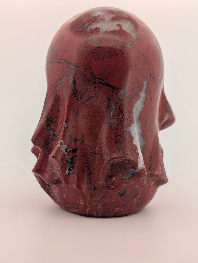 Hand-carved Red Jasper ghost, 4x3 inches, 700g, polished collectible