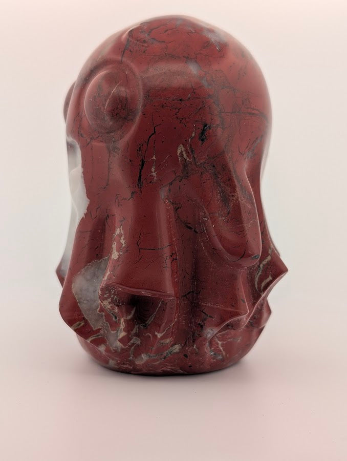 Hand-carved Red Jasper ghost, 4x3 inches, 700g, polished collectible