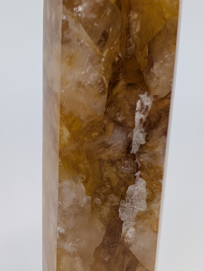Close-up of Golden Healer Quartz iron oxide inclusions and detail